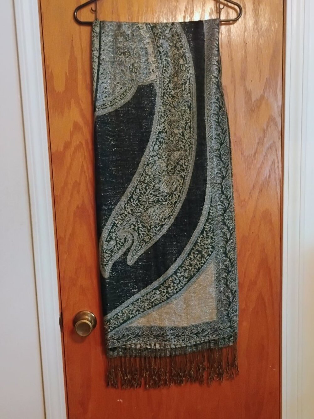 Green Paisley Pashmina Shawl/Scarf